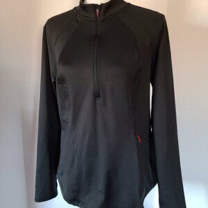 SPIDER ACTIVE BLACK ATHLETIC QUARTER ZIP SWEATSHIRT COMFORTABLE UNISEX SZ LARGE